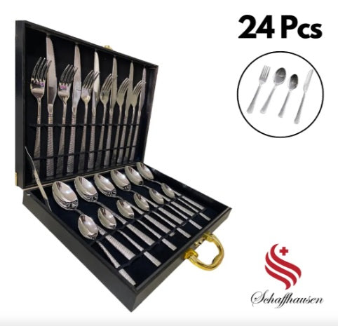 Juego De Cubiertos 24 Piezas Acero Schaf