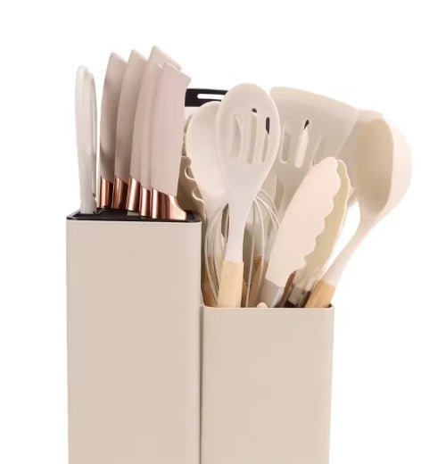 Set 19 Utensilios y Cuchillos de Cocina