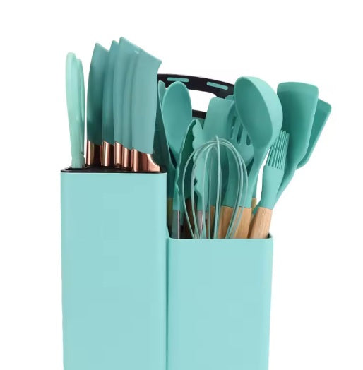 Set 18 Utensilios y Cuchillos de Cocina